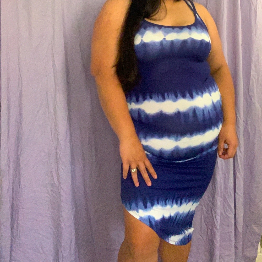 Almost Famous Brand Blue Tie Dye Dress